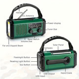 All-in-One Emergency Radio with Flashlight, Solar Panel, USB Charger, and NOAA Weather Access – Compact Survival Device
