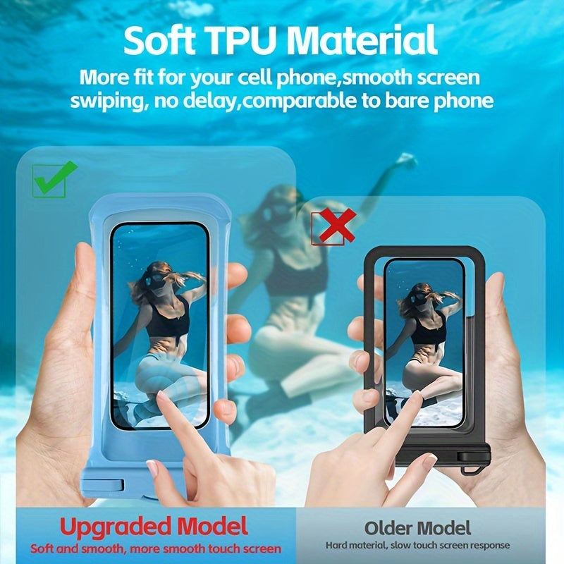 Waterproof Phone Pouch with Neck Strap for Beach and Travel – Durable PVC Smartphone Case for 20-32 cm Devices