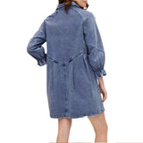 Women's Denim Mini Dress with Long Sleeves for Effortless Style