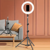 LED Ring Light with Adjustable Tripod and Phone Holder for Selfies and Video Recording
