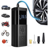 Portable Air Compressor with LCD Screen and LED Light – 150 PSI Inflator for Cars, Bikes, and Sports Equipment