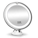 10x Magnifying LED Vanity Mirror 360° Rotation with Lights
