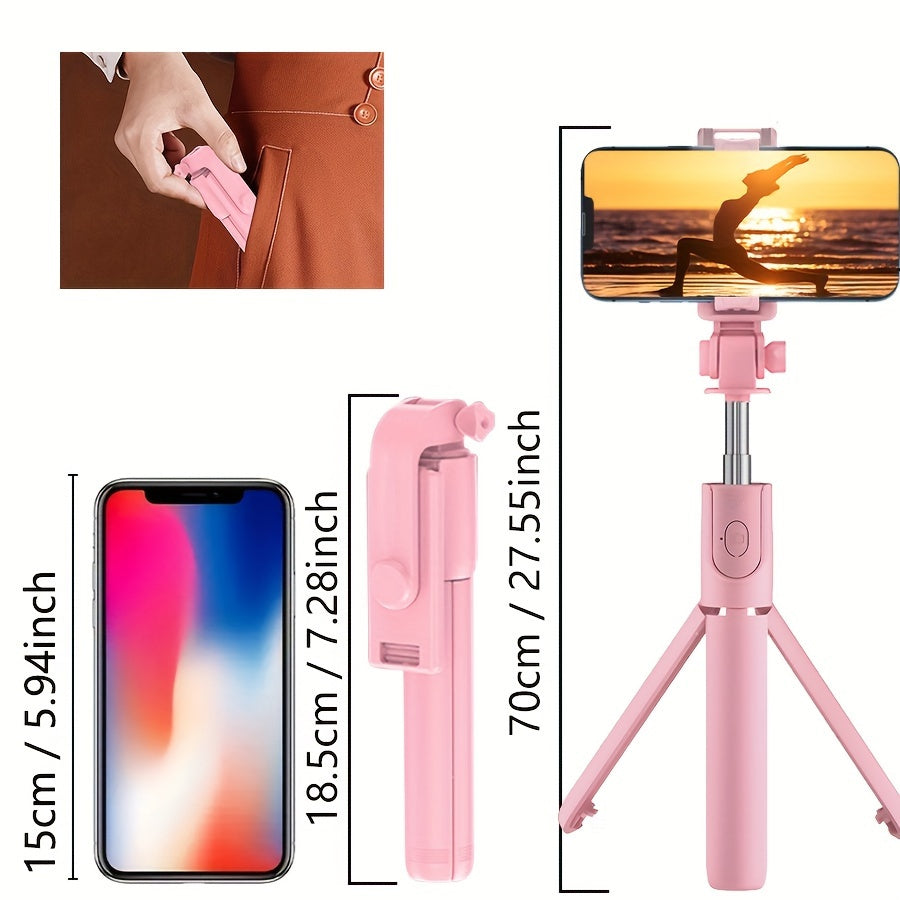 Flexible Selfie Stick with Wireless Remote Control and 360° Rotation – Compact Selfie Pole for iPhone and Travel