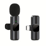 Wireless Lavalier Microphone for Video Recording and Live Streaming – Compact Design with High Sound Quality and USB-C Connection