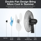 Adjustable Height Floor Fan – 16-Inch Oscillating Stand with Low-Noise Operation | Custom Cool | For Living Room & Workspace Use