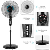 Adjustable Height Floor Fan – 16-Inch Oscillating Stand with Low-Noise Operation | Custom Cool | For Living Room & Workspace Use