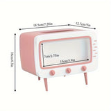 Retro TV Tissue Box Holder with Smartphone Dock – Multifunctional Tissue Cover for Home and Office Decor