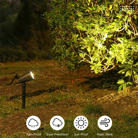 Solar Powered Garden Spotlight - 9 Color LED Solar Spike Lights for Outdoor Security