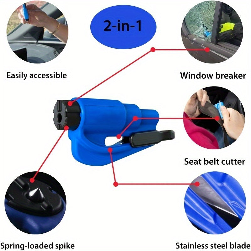 Compact Emergency Safety Hammer with Ergonomic Handle – Window Breaker for Quick Escape in Car, Available in Multiple Colors