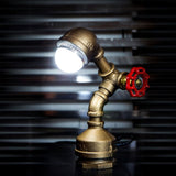 SteamGlow – Brass Robot Lamp with Rotating Switch