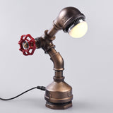 SteamGlow – Brass Robot Lamp with Rotating Switch