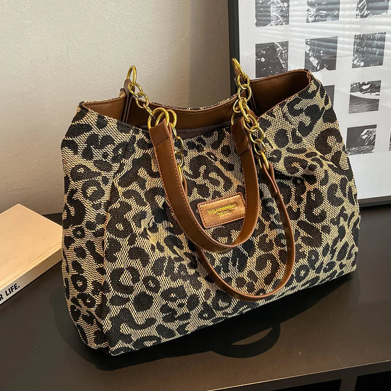Women's Handbag Leopard Print One Size Faux Leather