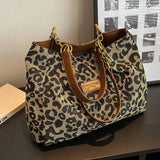 Women's Handbag Leopard Print One Size Faux Leather
