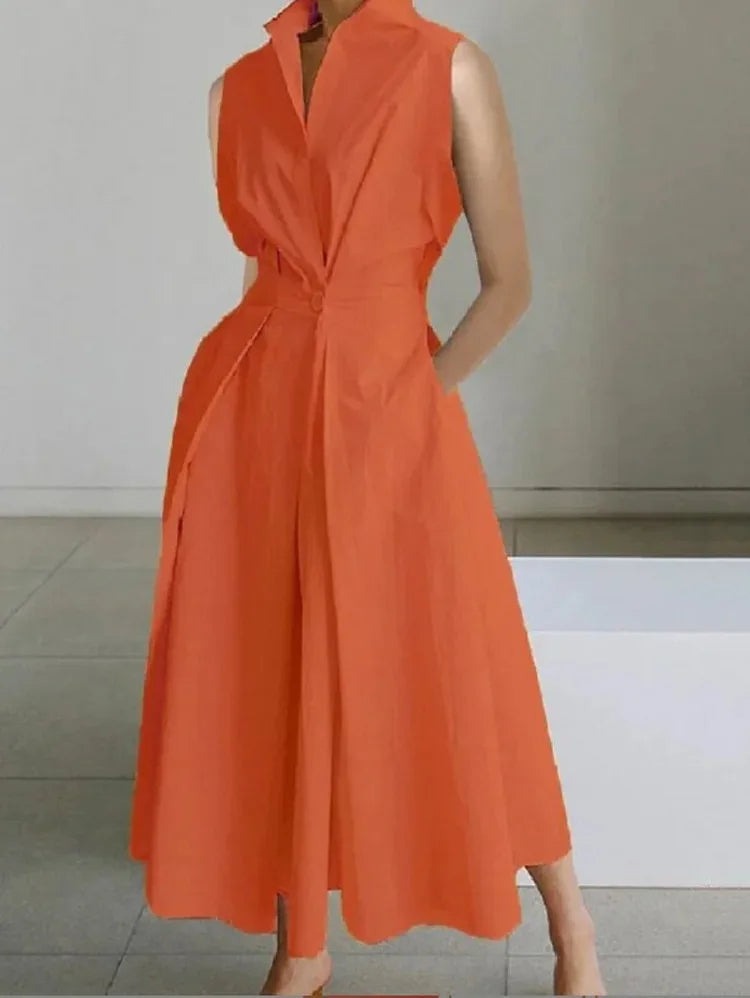 Womens Midi Dress with Chic A-Line Design & Comfortable Fit