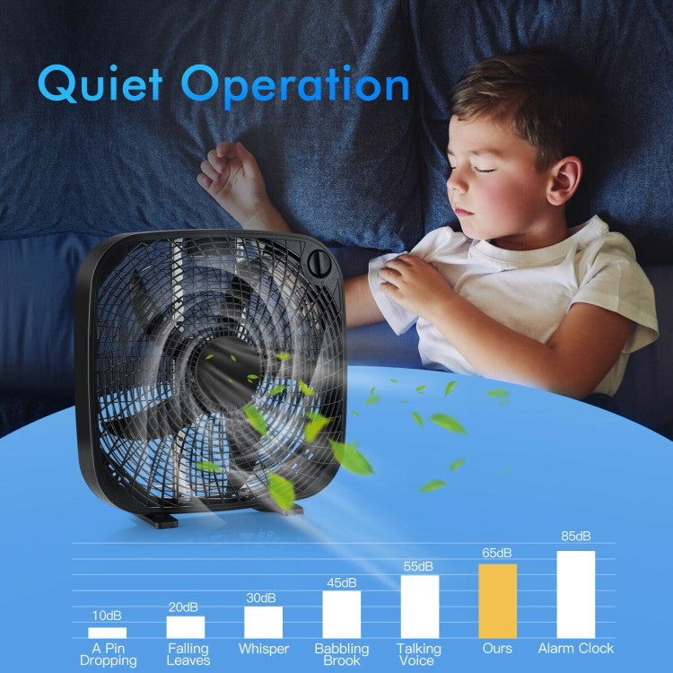 20-Inch Box Floor Fan – Portable Cooling Unit with 3 Speed Settings & Easy Knob Control | Strong Airflow | For Home, Garage & Office Use