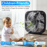 20-Inch Box Floor Fan – Portable Cooling Unit with 3 Speed Settings & Easy Knob Control | Strong Airflow | For Home, Garage & Office Use