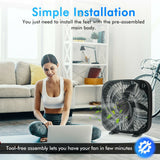 20-Inch Box Floor Fan – Portable Cooling Unit with 3 Speed Settings & Easy Knob Control | Strong Airflow | For Home, Garage & Office Use