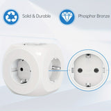 Compact Portable Power Socket Cube with 5 Electric Connections – Lightweight and Safe for Home, Office, and Travel