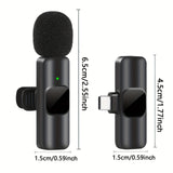Wireless Lavalier Microphone for Video Recording and Live Streaming – Compact Design with High Sound Quality and USB-C Connection