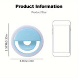 LED Selfie Ring Light with Rechargeable Battery – Perfect Circle Light for Makeup and Photography, Compatible with Phones and Computers