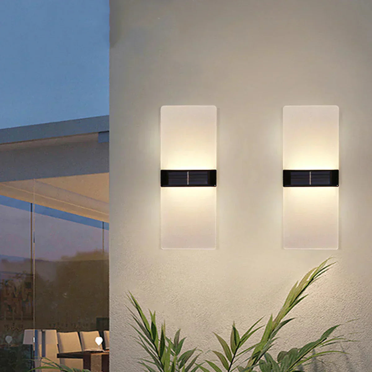 Solar Garden Lights - Modern Weather-Resistant Outdoor Wall Lamp