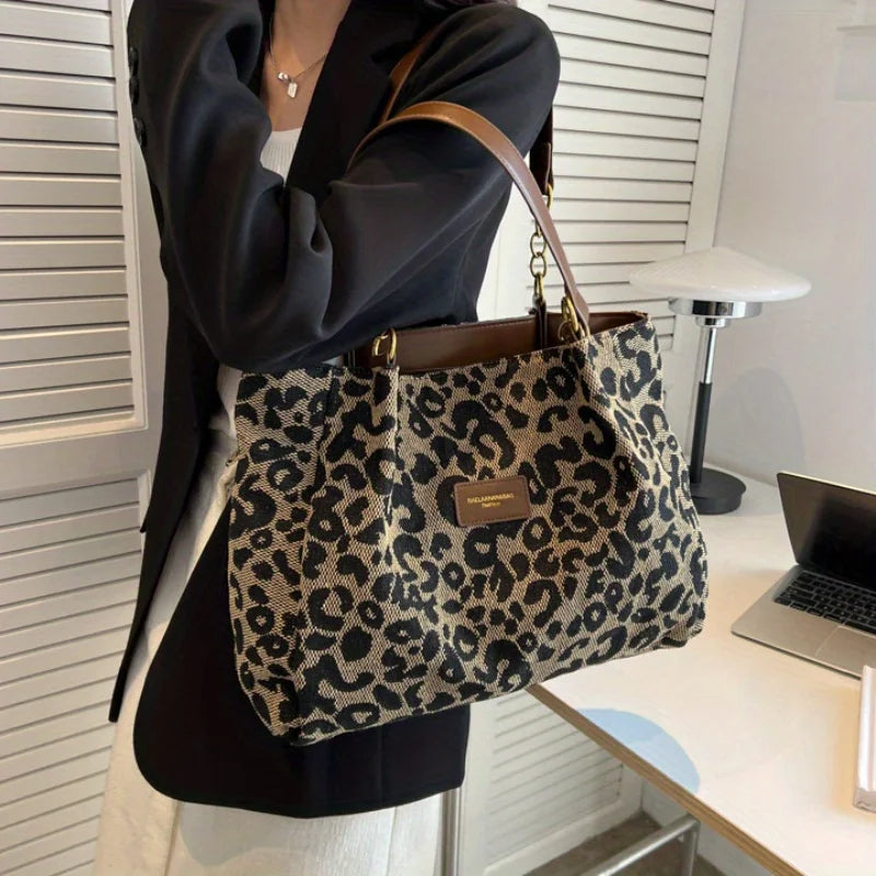 Women's Handbag Leopard Print One Size Faux Leather