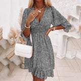 Women's Bohemian Floral Mini Dress for Summer Parties and Casual Outings