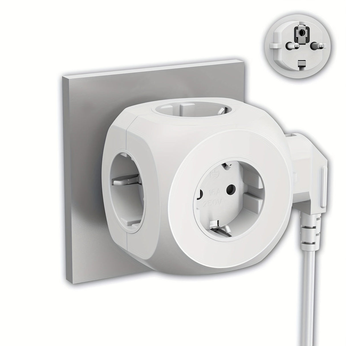 Compact Portable Power Socket Cube with 5 Electric Connections – Lightweight and Safe for Home, Office, and Travel