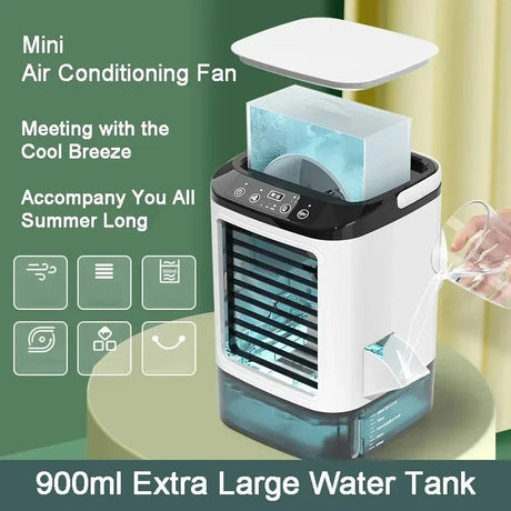 3-course portable air conditioning with ultrasound cooling
