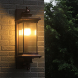 Vintage Black Outdoor Wall Lantern - Classic Rectangular Design for Gardens