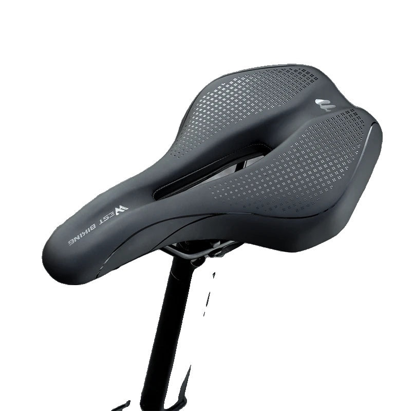 Shockproof Bicycle Saddle - Comfortable Bike Seat with Non-Slip Leather Cushion for Mountain and Road Bikes