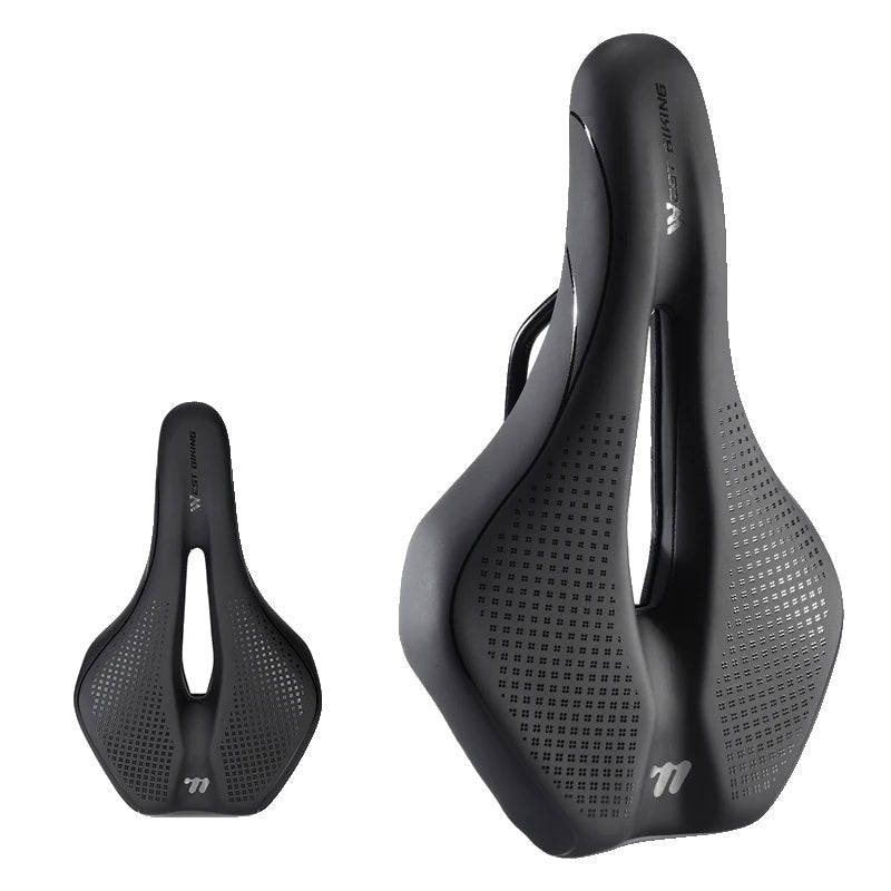 Shockproof Bicycle Saddle - Comfortable Bike Seat with Non-Slip Leather Cushion for Mountain and Road Bikes