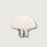 SilverAura – White Table Lamp with Chrome Base
