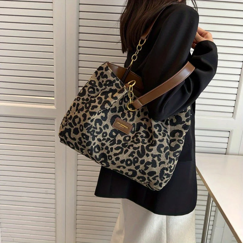 Women's Handbag Leopard Print One Size Faux Leather