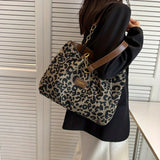 Women's Handbag Leopard Print One Size Faux Leather