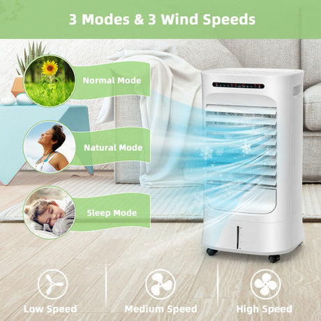 Smart 4-in-1 Evaporative Cooler – Compact Portable Air Fan with Timer & Adjustable Modes | Efficient Breeze | For Personal & Room Use