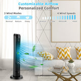 75° Oscillating Tower Fan – 40-Inch Fan with Remote, 3 Breeze Modes & 4 Wind Speeds | Quiet Power | For Living Room & Workspace