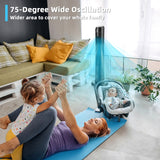 75° Oscillating Tower Fan – 40-Inch Fan with Remote, 3 Breeze Modes & 4 Wind Speeds | Quiet Power | For Living Room & Workspace