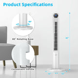 80° Oscillating Tower Fan – 42-Inch Slim Design with Smart Display & Remote | Powerful & Quiet | For Living Room & Workspace