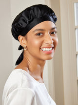 SilkCrown - Classic Silk Sleep Cap with Ribbon