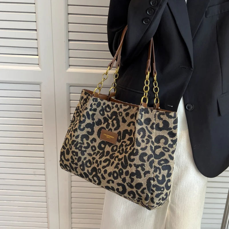 Women's Handbag Leopard Print One Size Faux Leather