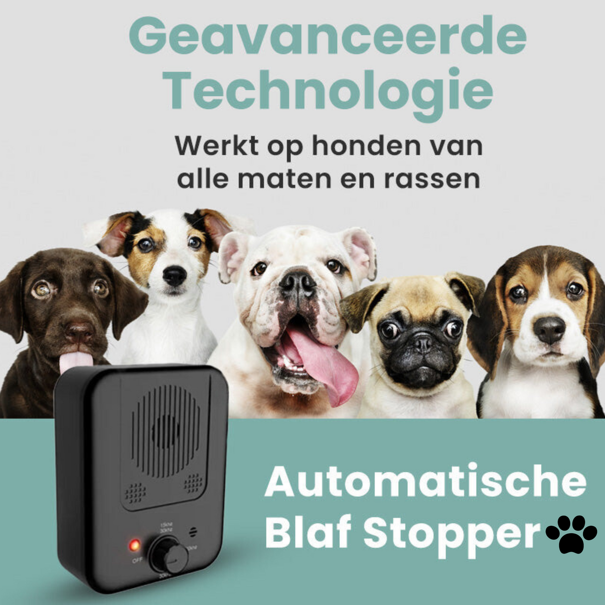 Ultrasonic Anti Dog Barking Device – Adjustable Intensity, Waterproof, 15-Meter Range for Dog Barking Prevention