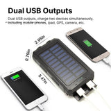 500000mAh Waterproof Solar Power Bank with Dual USB Ports and LED Flashlight - Best Portable Charger for Outdoor Use