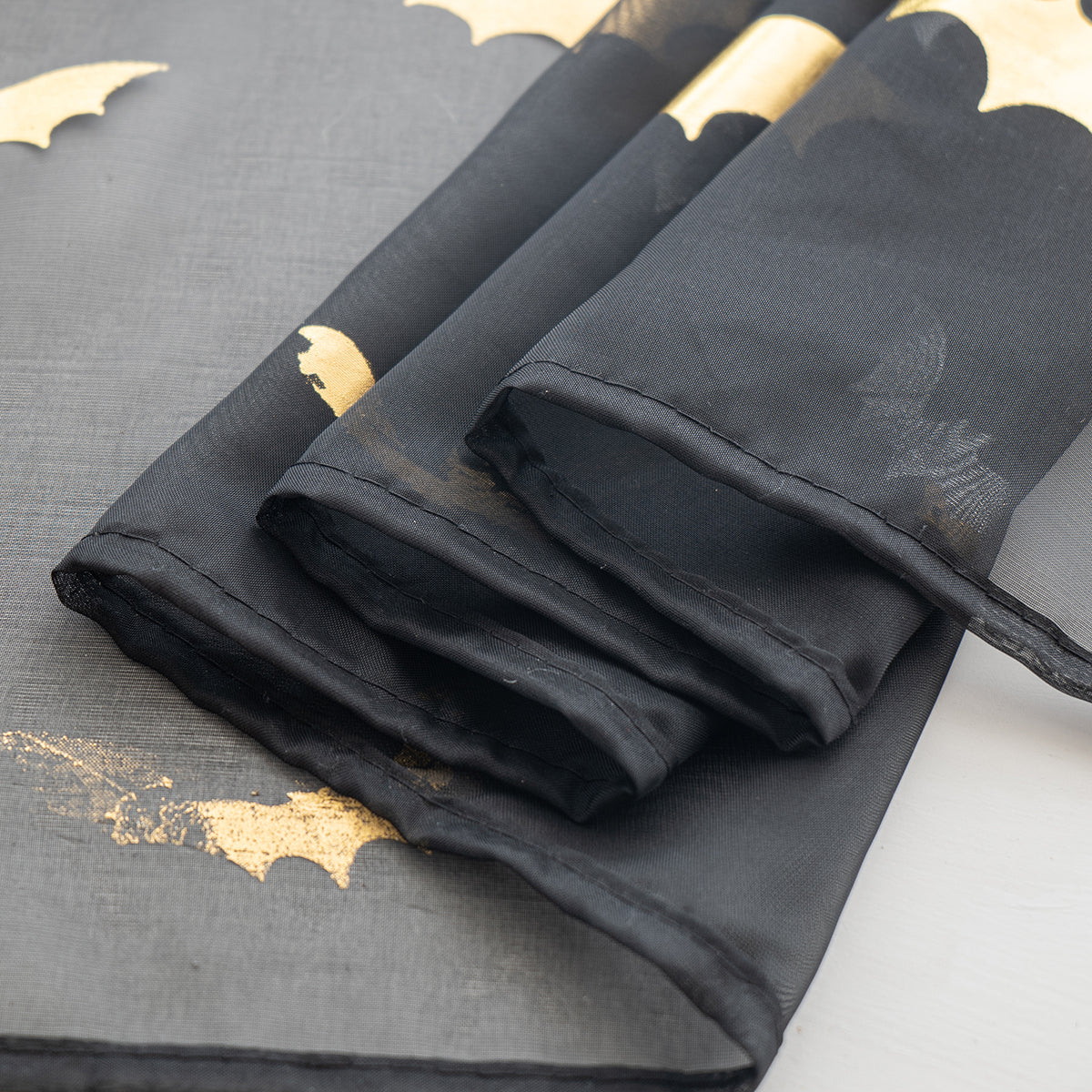 ShadowWings – Sheer Curtains with Bat Pattern