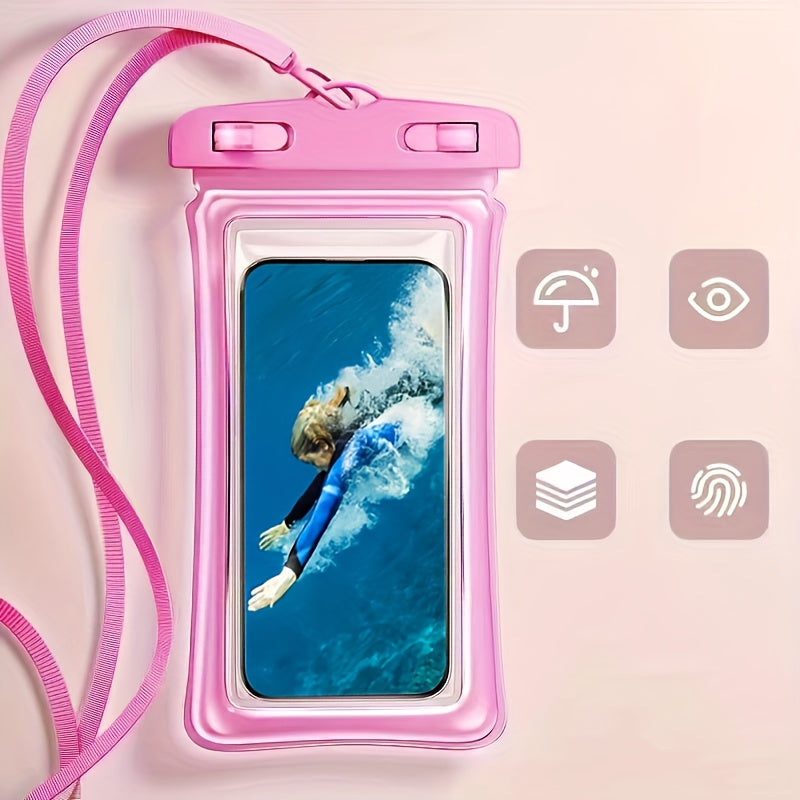 Waterproof Phone Pouch with Neck Strap for Beach and Travel – Durable PVC Smartphone Case for 20-32 cm Devices
