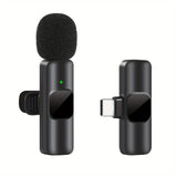 Wireless Lavalier Microphone for Video Recording and Live Streaming – Compact Design with High Sound Quality and USB-C Connection