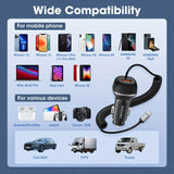 Fast USB-C Car Charger with 51W Power, 3 Ports and QC 3.0 Technology for Multiple Devices Charging
