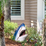 Shark Garden Sculpture – Weather-Resistant Outdoor Wall Art for Unique Garden Ornaments – Blue Resin Design