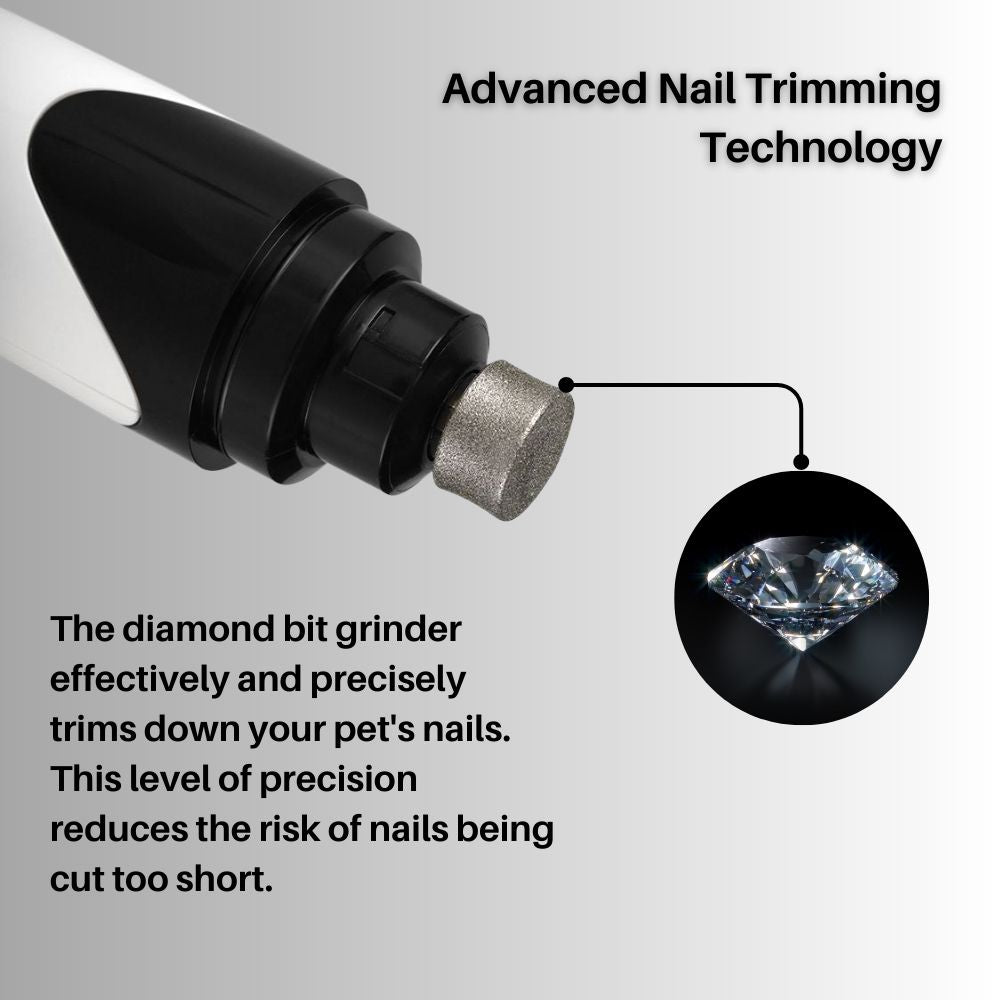 Silent Dog Nail Grinder with Adjustable Speed and Diamond Bit for Safe Claw Trimming