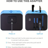 Universal Travel Adapter with 4 USB Ports and Type-C – Global Compatibility, Fast Charging Safety Features